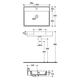 Раковина Kerasan Cento 60 353101*1 Белая Раковина Kerasan Cento 60 353101*1 Белая