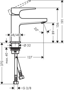 Смеситель Hansgrohe Metropol 32500000 для раковины с д/к