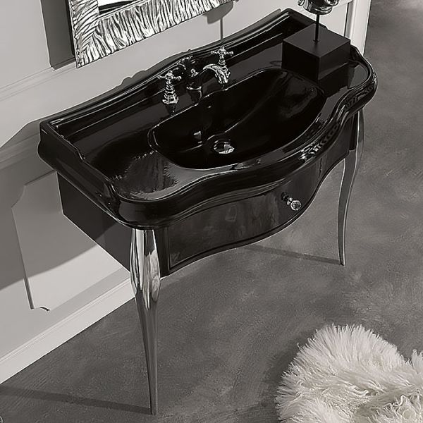 Раковина Kerasan Retro 105004 nero*1 белая 100 см