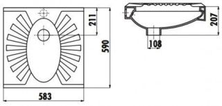 Чаша Генуя Creavit TP595-00CB00E-0000 60 см белый