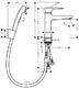 Смеситель Hansgrohe Metropol 32522000 для раковины с гигиеническим душем