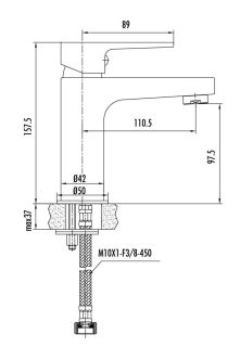 Смеситель для раковины Creavit Sharp SR1500S чёрный матовый