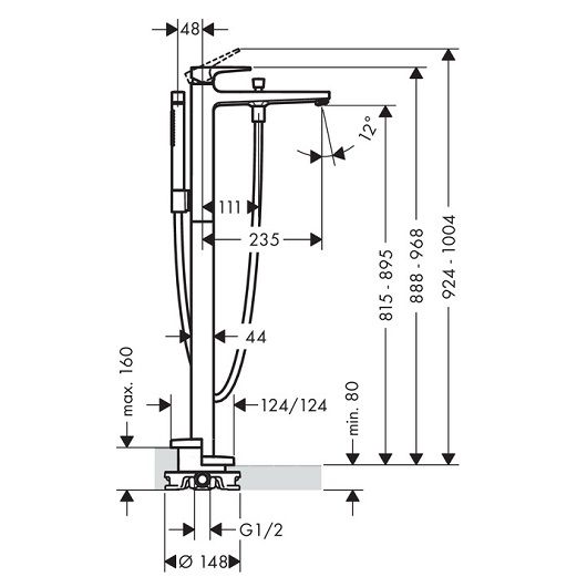 Смеситель для ванны Hansgrohe Metropol 32532990