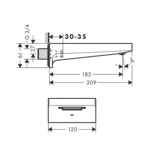 Излив для ванны Hansgrohe Metropol 32543000