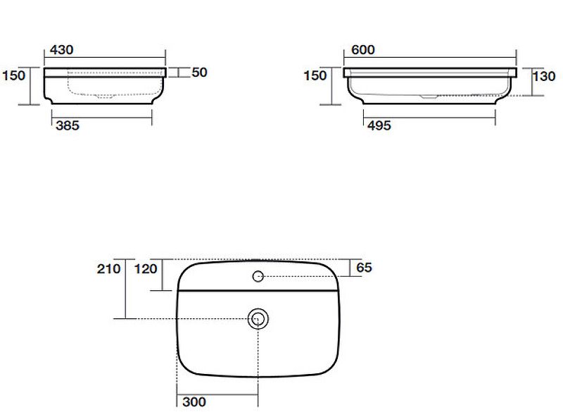 Раковина Kerasan Tribeca 514201*1 белая 60 см