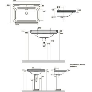 Раковина Kerasan Waldorf  4141K1bi/cr*1 Белая 80 см