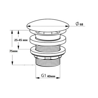 Донный клапан Creavit SF032-B без перелива белый