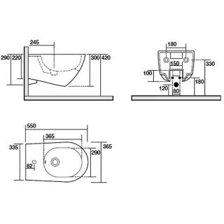 Биде подвесное Kerasan Aquatech 372401*1 Белое Биде подвесное Kerasan Aquatech 372401*1 Белое