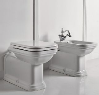 Биде напольное Kerasan Waldorf 4120K1bi/cr*1 белое Биде напольное Kerasan Waldorf 4120K1bi/cr*1 белое
