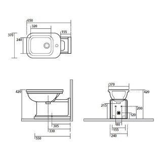 Биде напольное Kerasan Waldorf 4120K1bi/cr*1 белое Биде напольное Kerasan Waldorf 4120K1bi/cr*1 белое