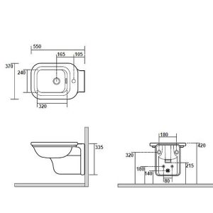 Биде подвесное Kerasan Waldorf 4125K1bi/cr*1 белое