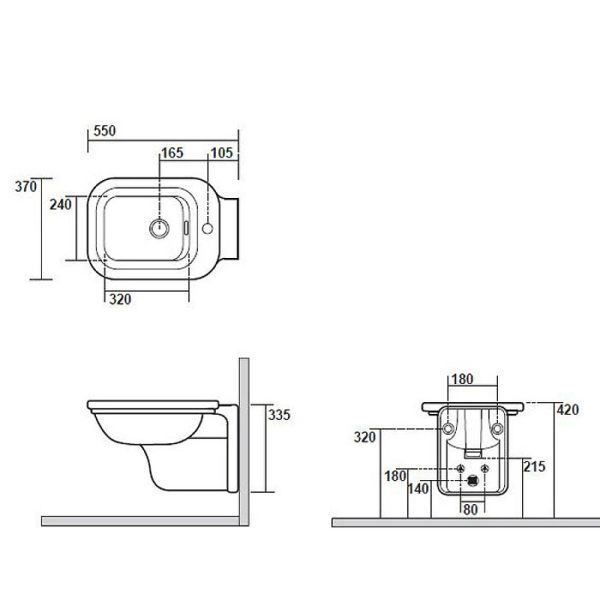 Биде подвесное Kerasan Waldorf 4125K1bi/cr*1 белое