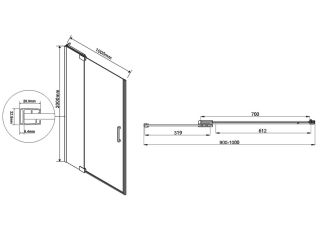 Душевая дверь Vincea Extra VDP-1E9010CL 90/100 см