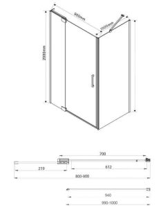 Душевой уголок Vincea Extra VSR-1E809010CL 80/90 x 100 см