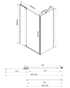 Душевой уголок Vincea Extra VSR-1E901010CL 90/100 x 100 см