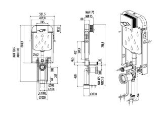 Бачок скрытого монтажа для приставного унитаза Creavit GR5001.01