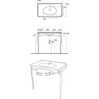 Раковина Kerasan Retro 1049K0 bi*1 cr legs белая 100 см Раковина Kerasan Retro 1049K0 bi*1 cr legs белая 100 см