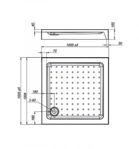 Душевой поддон Vincea VST-3AS-1010 100x 100 см