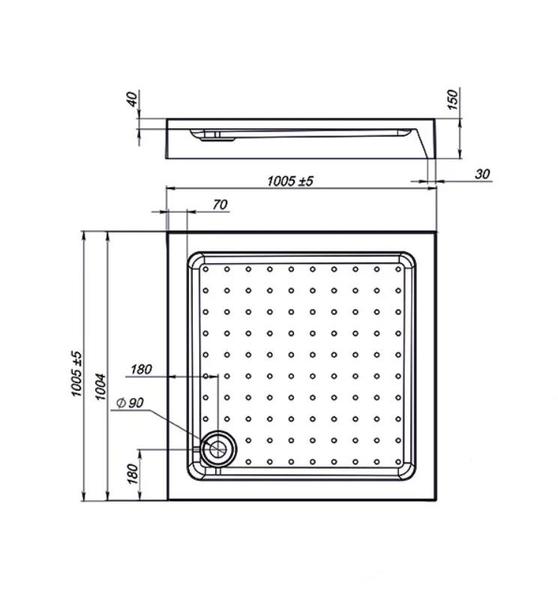 Душевой поддон Vincea VST-3AS-1010 100x 100 см