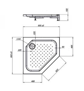 Душевой поддон Vincea VST-3AP-9090 90x 90 см
