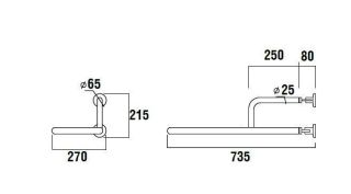 Откидной опорный поручень для унитаза Creavit TB110 70 см