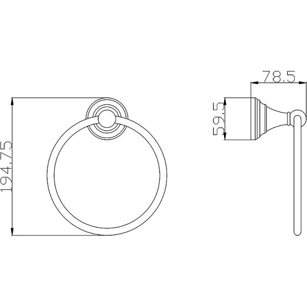 Кольцо для полотенец Rav Slezak Morava MKA0104Z Золото