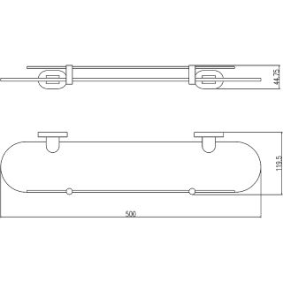 Стеклянная полка Rav Slezak Yukon YUA0900/50 Хром Белый