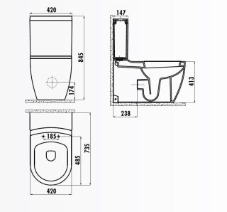 Бачок для унитаза Creavit Grande GR410-00CB00E-0000