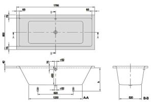 Акриловая ванна Villeroy Boch Targa Plus Duo 180х80 UBA180NES2V01+U99740000 см ножки в комплекте