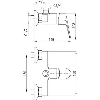 Смеситель для душа Rav Slezak Victoria VI282.5 хром