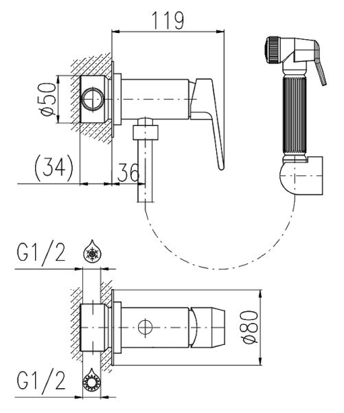 Гигиенический душ со смесителем Rav Slezak Colorado CO147/1 черный Гигиенический душ со смесителем Rav Slezak Colorado CO147/1 черный