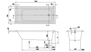 Акриловая ванна Villeroy Boch Targa Plus Solo UBA177NES2V01+U99740000 170х70 см ножки в комплекте Акриловая ванна Villeroy Boch Targa Plus Solo UBA177NES2V01+U99740000 170х70 см ножки в комплекте