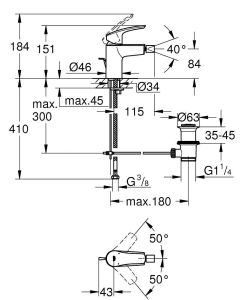 Смеситель для биде Grohe Eurosmart 32929003 хром