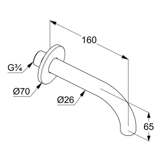 Излив для ванны Kludi Bozz 38505N0 брашированное золото