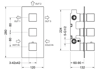 Душевой комплект Timo Tetra-Thermo SX-0179/00SM с термостатом хром