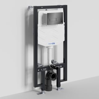 Система инсталляции для унитазов WasserKRAFT Vils 56TLT.010.ME.PB03 с кнопкой смыва чёрный