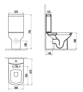 Унитаз-компакт с функцией биде Creavit Lara LR310-00CB00E-0000 белый
