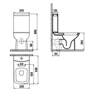 Бачок для унитаза Creavit Lara LR410-00SM00E-0000 чёрный матовый