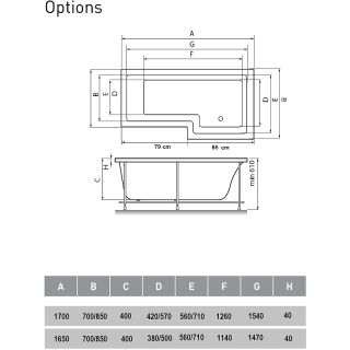 Акриловая ванна Vayer Options 165x85 L Гл000023294 без гидромассажа Акриловая ванна Vayer Options 165x85 L Гл000023294 без гидромассажа