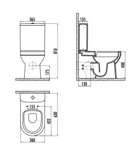 Унитаз-компакт Creavit Letoon LT361-11CB00E-0000 безободковый белый