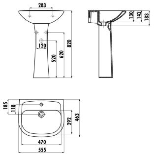 Пьедестал для раковины Creavit Pitta PA250-00CB00E-0000 белый