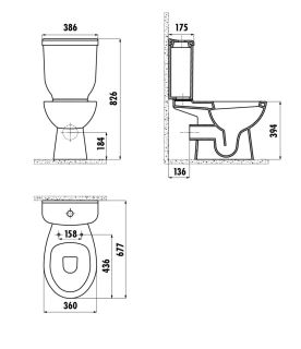 Бачок для унитаза Creavit Sedef SD410-00CB00E-0000