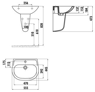 Раковина Creavit Sedef SD055-00CB00E-0000 55 см белый