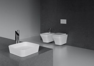 Подвесной унитаз с функцией биде Creavit Solo SO321-00CB00E-0000 безободковый белый