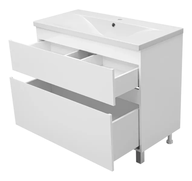 Напольная тумба под раковину Misty Лаки 100 см П-Лак-01100-0112Я белый