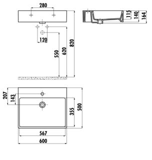 Раковина Creavit Next NX260-00CB00E-0000 60 см белый