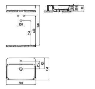Раковина Creavit Loop LP061-00CB00E-0000 60 см белый