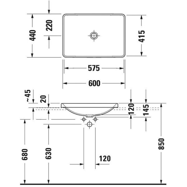 Раковина Duravit D-Neo 0358600079 белая 60 см
