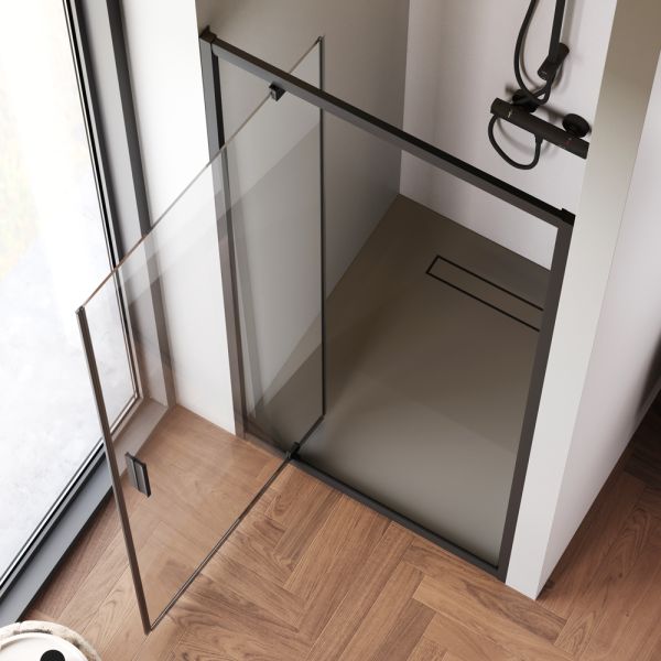 Душевая дверь в нишу Am.Pm Gem W90G-90-1P-BT 90 см чёрный матовый