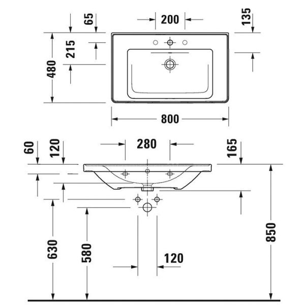 Раковина Duravit D-Neo 23678000001 Белая 80 см